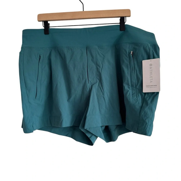 Athleta Teal Trekkie North Abrasion Resistant UPF 50+ Performance Shorts Size 18 - Picture 4 of 10